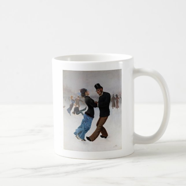 Vintage romantische Ice-Skater Kaffeetasse (Rechts)