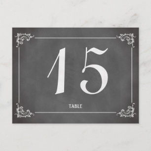 Vintage-romantische Kreidetafel-Hochzeitstisch-Num Postkarte