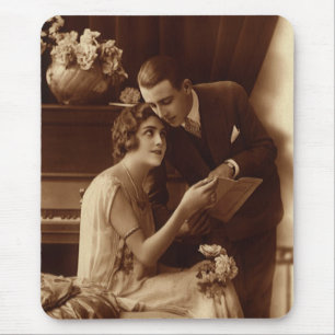 Vintage romantische Musik, Liebes- und Romantiklie Mousepad