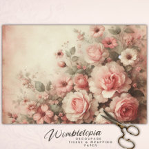 Vintage romantische Pastete Rosa Blumendekoupage