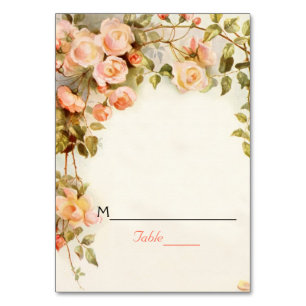 Vintage romantische Rose Hochzeit Platzkarte Tischnummer