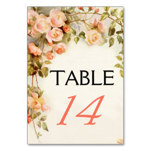 Vintage romantische Rose Hochzeit Tischnummer