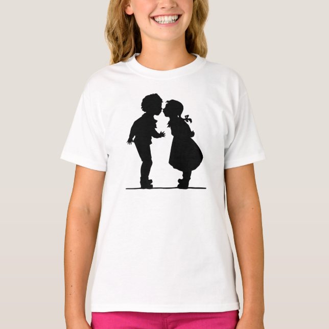 Vintage romantische Silhouette T-Shirt (Vorderseite)