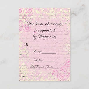 Vintage romantische UAWG Hochzeits-Karten RSVP Karte