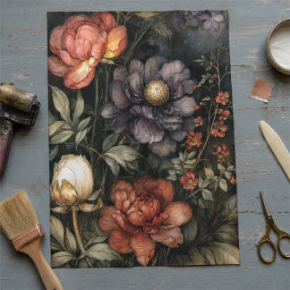 Vintage Romantischer Wildblumengarten-Decoupage Seidenpapier