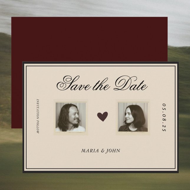Vintage Romantisches Redaktionsfoto Save the Date (Von Creator hochgeladen)