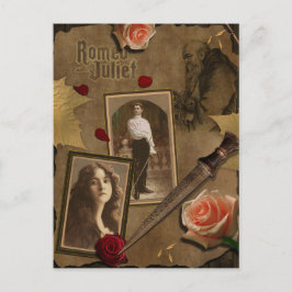 Vintage Romeo und Julia Scrapbook Postkarte