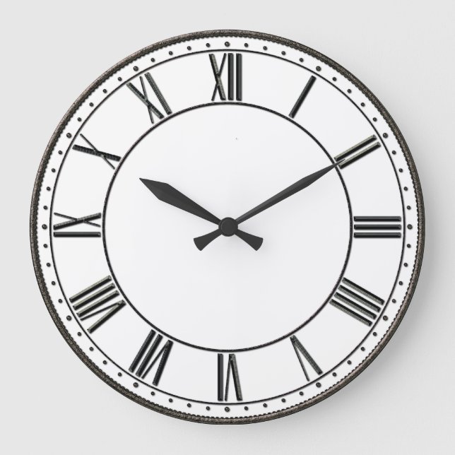 Vintage römische Ziffer Große Wanduhr (Vorderseite)