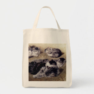 Vintage Ronner Studien-Malerei der Katzen-Tasche Tragetasche