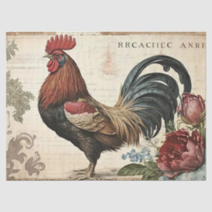Vintage Rooster-Dekoupage Seidenpapier