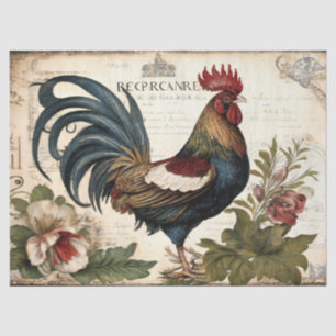 Vintage Rooster-Dekoupage Seidenpapier