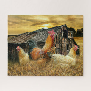 Vintage Rooster-Hühner Rustikaler Barcoop