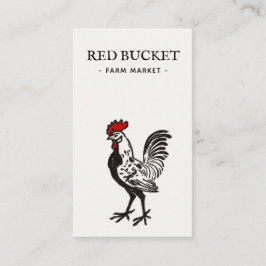 Vintage Rooster-Illustration Rustikale Visitenkart Visitenkarte