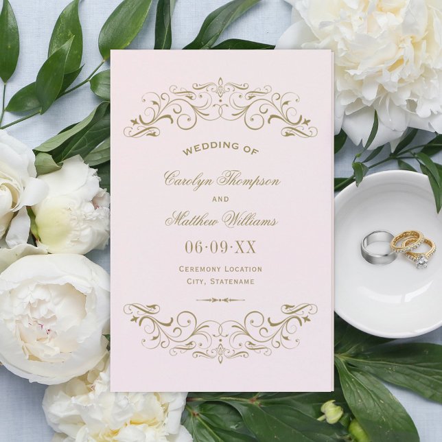 Vintage Rosa-Antike Geblüht Hochzeitsprogramme (Von Creator hochgeladen)