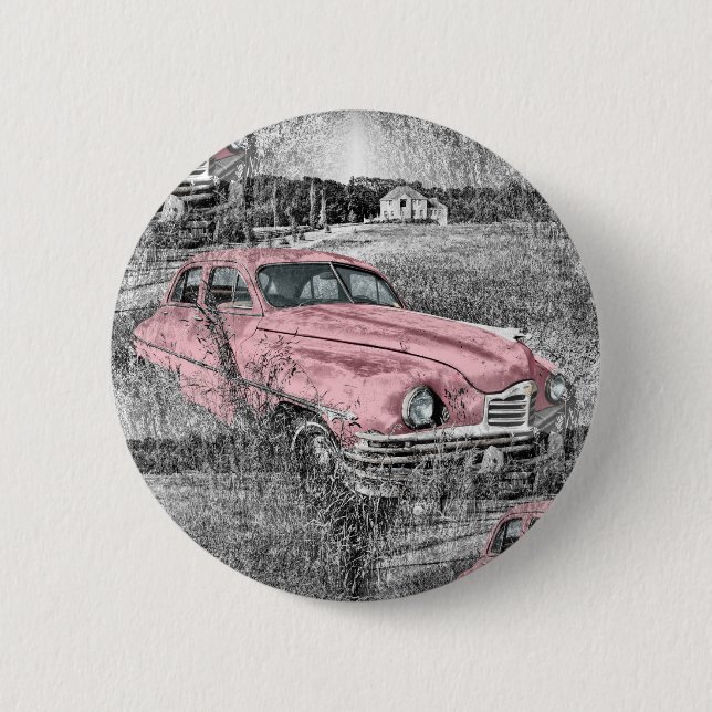 vintage rosa Auto Button (Vorderseite)