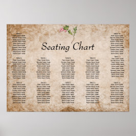 Vintage rosa Berries Hochzeitssitze Poster