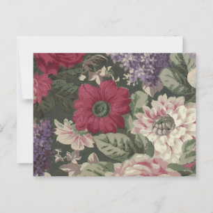 Vintage, rosa blaue Blume Postkarte