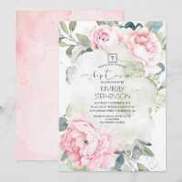 Vintage rosa Blume und Grüntaufe