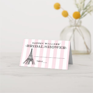 Vintage Rosa Eiffelturm Paris Junggesellinnenabsch Platzkarte