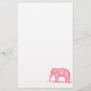 Vintage rosa Elefant 1800s Elefant-Illustration Briefpapier