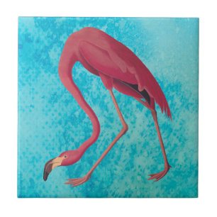 Vintage Rosa Flamingo Fliese
