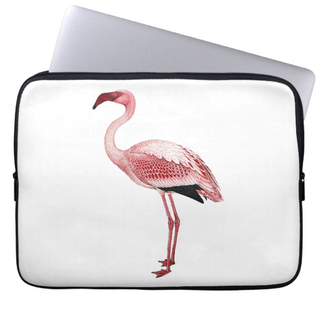 Vintage rosa Flamingo-Malerei Laptopschutzhülle (Vorderseite)