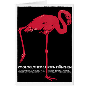 Vintage Rosa Flamingo-Vogel im Zoo München Deutsch