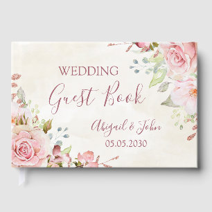 Vintage rosa Floral Hochzeit im Frühling Gästebuch