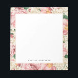 Vintage Rosa Garten Rose Muster Personalisiert Notizblock<br><div class="desc">Anpassbare Notizblöcke mit Blumen. Es zeichnet sich durch ein Aquarellmuster aus,  das aus rosa Rose und elfenbeinigen Hydrangeas besteht. Personalisieren Sie es,  indem Sie Namen und andere Details hinzufügen. Dieses Notizblock mit Blumenmuster ist perfekt als Geschenk.</div>