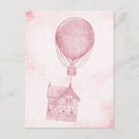Vintage Rosa Heißluftballon Bewegende Hütte