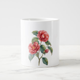 Vintage-Rosa-Kamelie-Botanik-Kunst-Tasse  Jumbo-Tasse