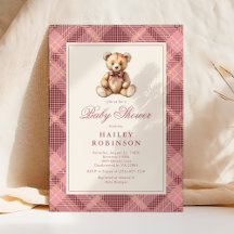 Vintage-Rosa-Karobär-Baby-Shower