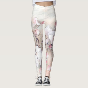 Vintage Rosa Kirschblüte zeichnend minimale Leggings