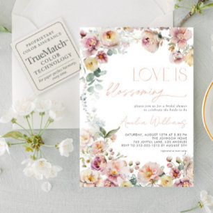 Vintage rosa Liebe blüht Brautparty Einladung