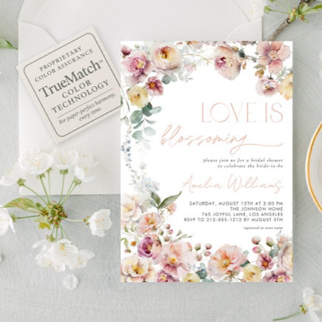 Vintage rosa Liebe blüht Brautparty Einladung (Von Creator hochgeladen)