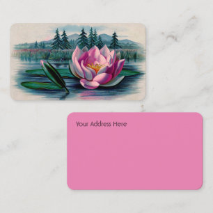 Vintage Rosa Lotus-Blume Visitenkarte