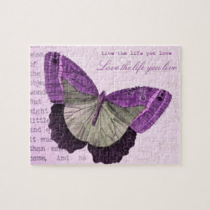 Vintage rosa Mädchen-Schmetterling-Inspirationszit