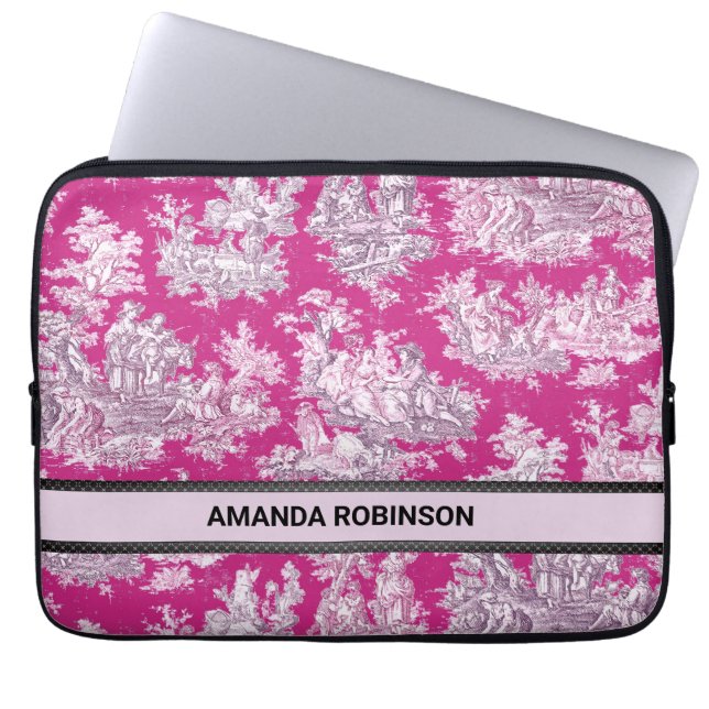 Vintage Rosa-Magentoilette Laptopschutzhülle (Vorderseite)