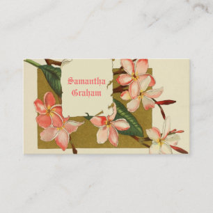 Vintage Rosa Oleander-Blume Visitenkarte