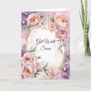 Vintage Rosa-Peak-Oval-Rahmen Karte