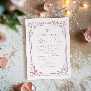 Vintage, rosa Rahmen glücklich immer nach dem Part Einladung