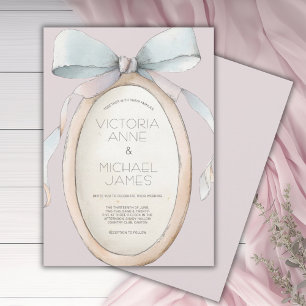 Vintage Rosa Ribbons Einladung zur Hochzeit