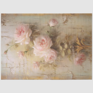 Vintage Rosa-Rosa-Rose Alte Buchstabendekoupage Seidenpapier