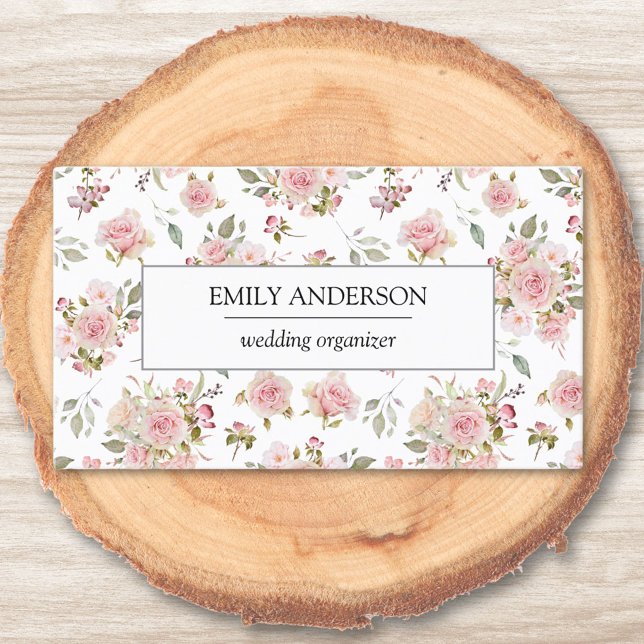 Vintage Rosa Rose Blume Blumengeschäft Telefonnummerkarte (In situ)