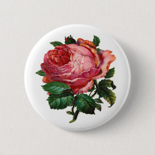 VINTAGE ROSA ROSE BUTTON