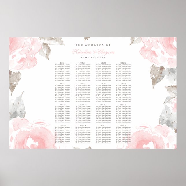 Vintage Rosa Rose Hochzeit Poster (Vorne)