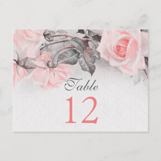 Vintage Rosa Rose Hochzeitskarten Postkarte (Vorderseite)