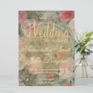 Vintage, rosa Rose in Aquarellfarben