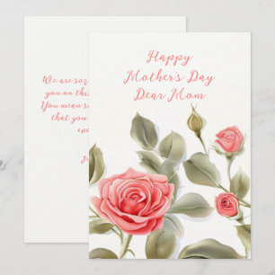 Vintage rosa Rosen Muttertags-Karte Feiertagskarte