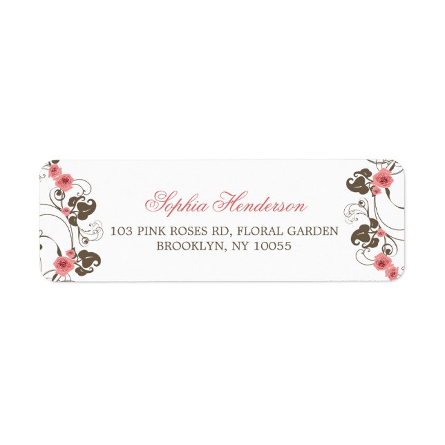 Vintage rosa Roses Fleur Hochzeitsplatten (Vorne)